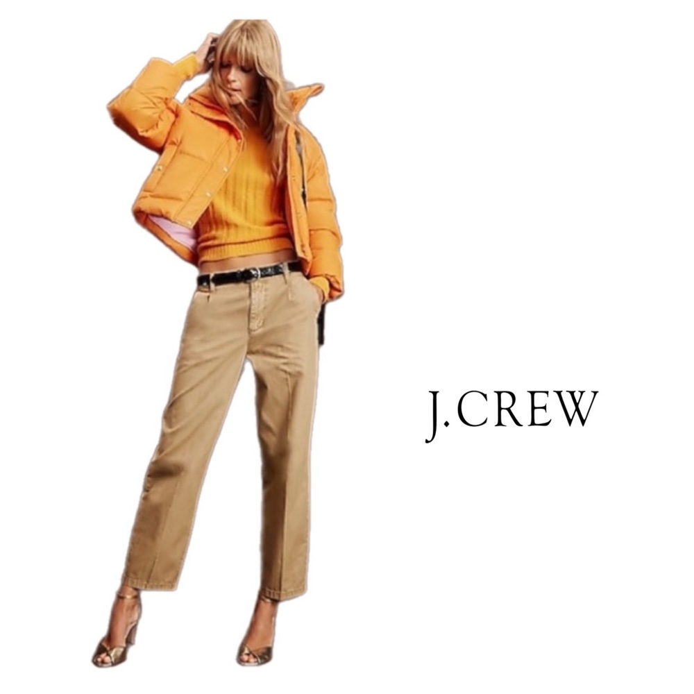 NEW J Crew Pleated Slouchy Boyfriend Chino Pant In Khaki